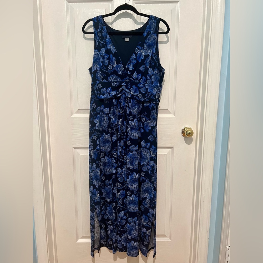 Tommy Hilfiger Blue Sleeveless V-Neck Maxi
